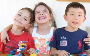 Kids posing for a picture at a preschool in Delaware Ohio