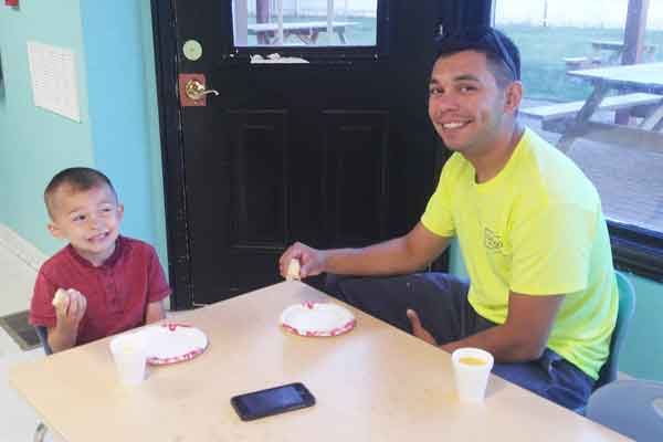 donuts with dad at daycare in Pataskala Ohio