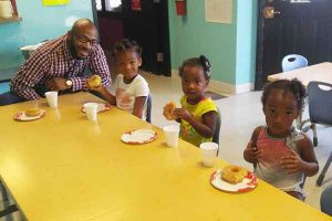 donuts with dad at daycare in Pataskala Ohio