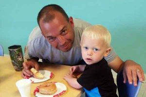 donuts with dad at daycare in Pataskala Ohio