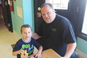donuts with dad at daycare in Pataskala Ohio
