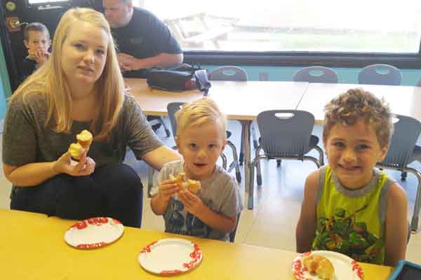 donuts with dad at daycare in Pataskala Ohio